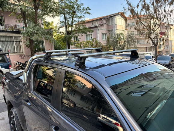 For Toyota Hilux Mk9 (2021-2025) Normal Roof Rack Cross Bars, Silver