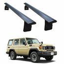 For Toyota Land Cruiser J70 Roof Rack Cross Bars Aluminum Rain Gutter Black-1