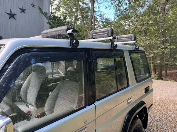 For Toyota Land Cruiser J70 Roof Rack Cross Bars Aluminum Rain Gutter Silver