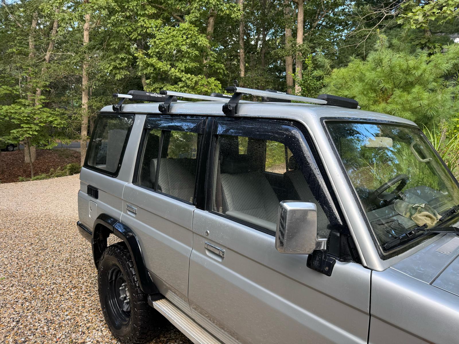 For Toyota Land Cruiser J70 Roof Rack Cross Bars Aluminum Rain Gutter Silver