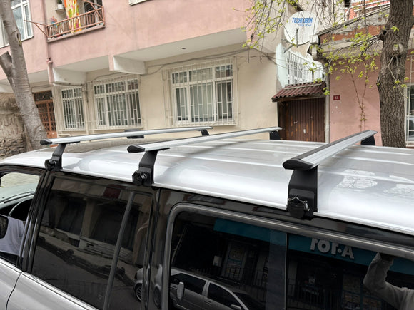 For Toyota Land Cruiser 70 Roof Rack Cross Bars Aluminum Rain Gutter Black