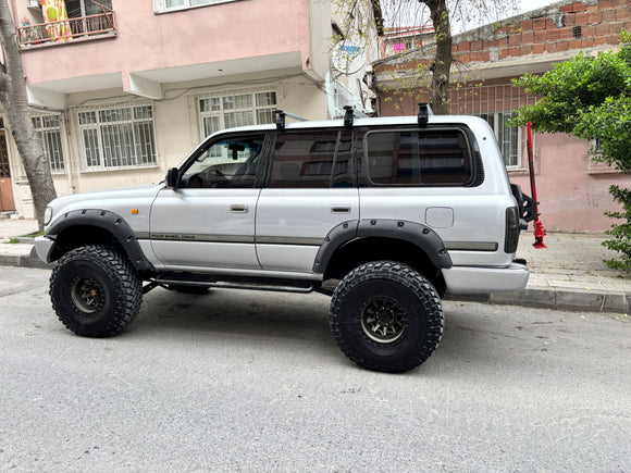 For Toyota Land Cruiser 70 Roof Rack Cross Bars Aluminum Rain Gutter Black