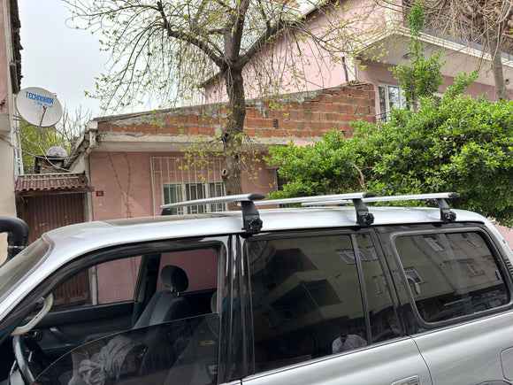For Toyota Land Cruiser 70 Roof Rack Cross Bars Aluminum Rain Gutter Black