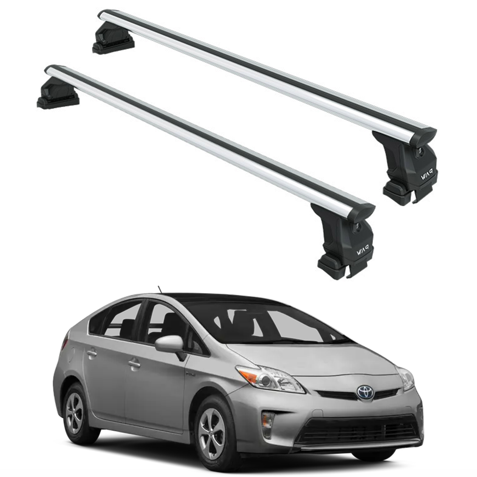 Für Toyota Prius 2012–19 Dachträger, Querträger, Metallhalterung, normales Dach, Alu, Silber