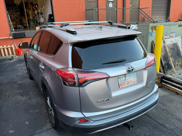 For Toyota Rav 4 (2013-2018) Roof Rack Cross Bars Raised Rail, Silver