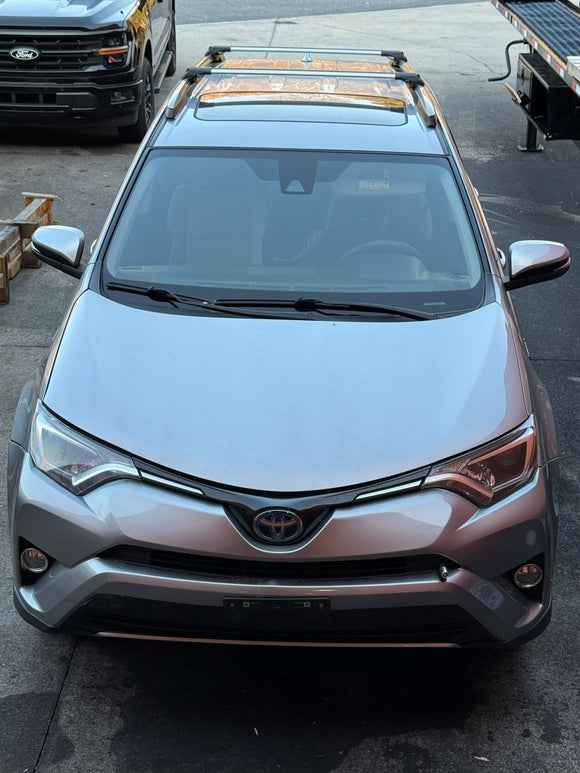 For Toyota Rav 4 (2013-2018) Roof Rack Cross Bars Raised Rail, Silver