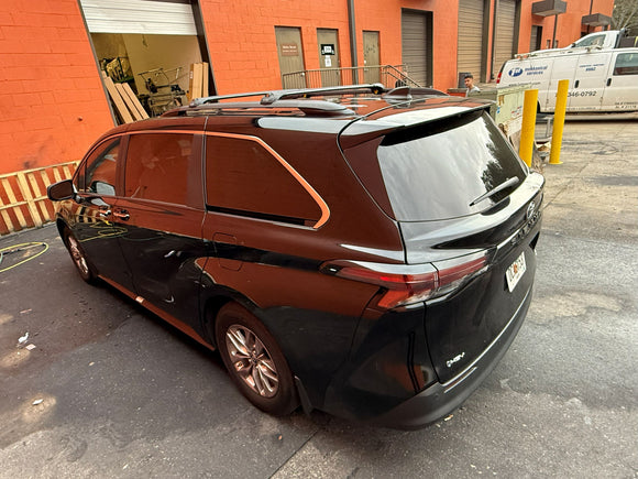 For Toyota Sienna (2021-2025) Roof Rack Cross Bars Raised Rail, Black