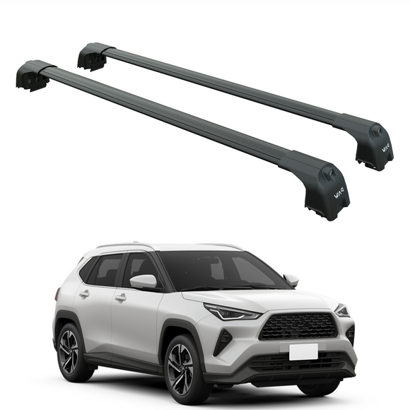 For Toyota Yaris Cross 2024- Up Roof Rack Cross Bars Flush Rail Alu Black