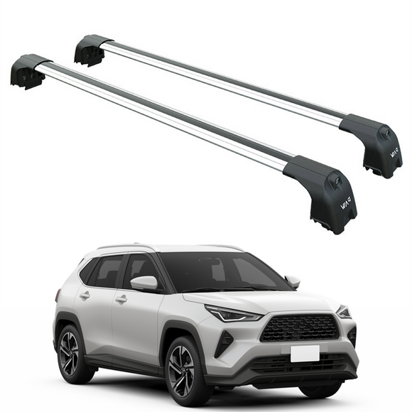For Toyota Yaris Cross 2024- Up Roof Rack Cross Bars Flush Rail Alu Silver