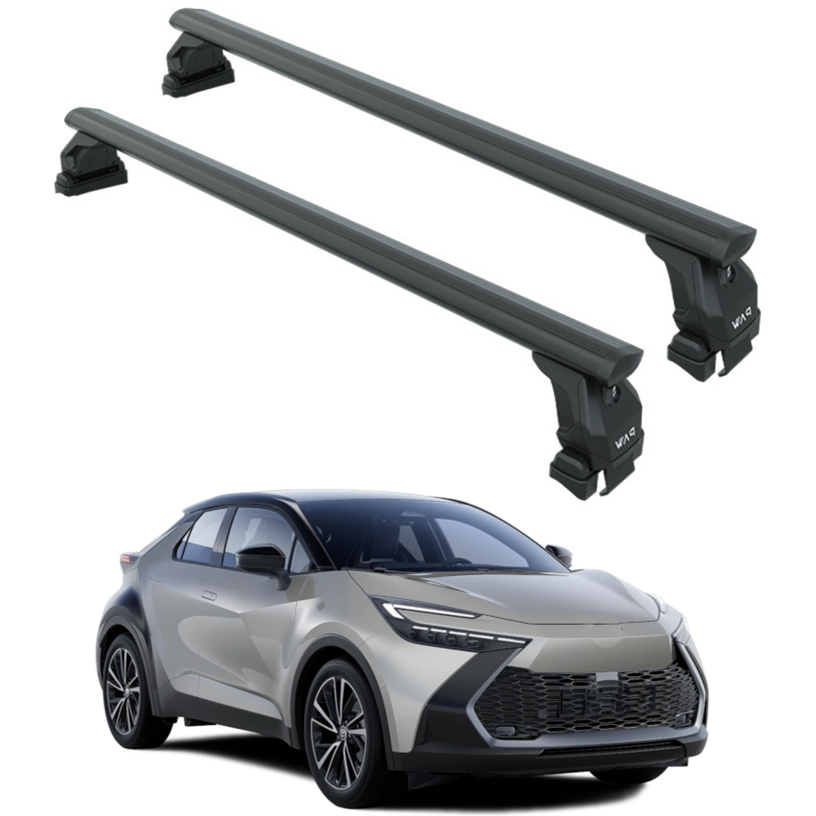 Für Toyota CH-R 2023-Up Dachträger Querträger Metallhalterung Normales Dach Alu Schwarz