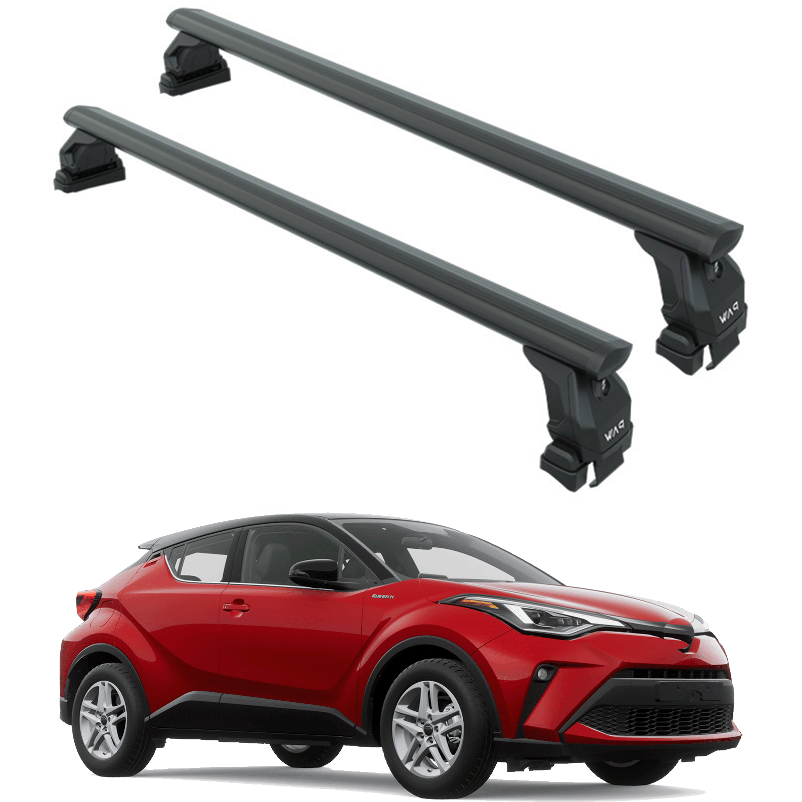 Für Toyota CH-R 2023-Up Dachträger Querträger Metallhalterung Normales Dach Alu Schwarz