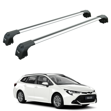 For Toyota Corolla Touring 2018-2025 Roof Rack Cross Bars Flush Rail Alu Silver