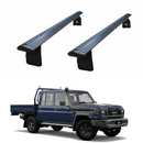 For Toyota Land Cruiser 70 Roof Rack Cross Bars Aluminum Rain Gutter Black-1
