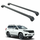 For Toyota Land Cruiser Prado j150 2009-2022 Roof Rack Cross Bars Raised Rail Black-1