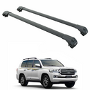 For Toyota Land Cruiser J200 (2008-2021) – Roof Rack Cross Bars (Raised Rail, Black)-1