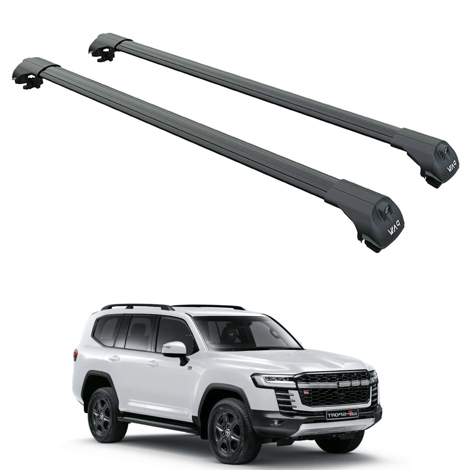 Für Toyota Land Cruiser 2021-Up Dachträger Querträger Metallhalterung Erhöhte Schiene Alu Schwarz