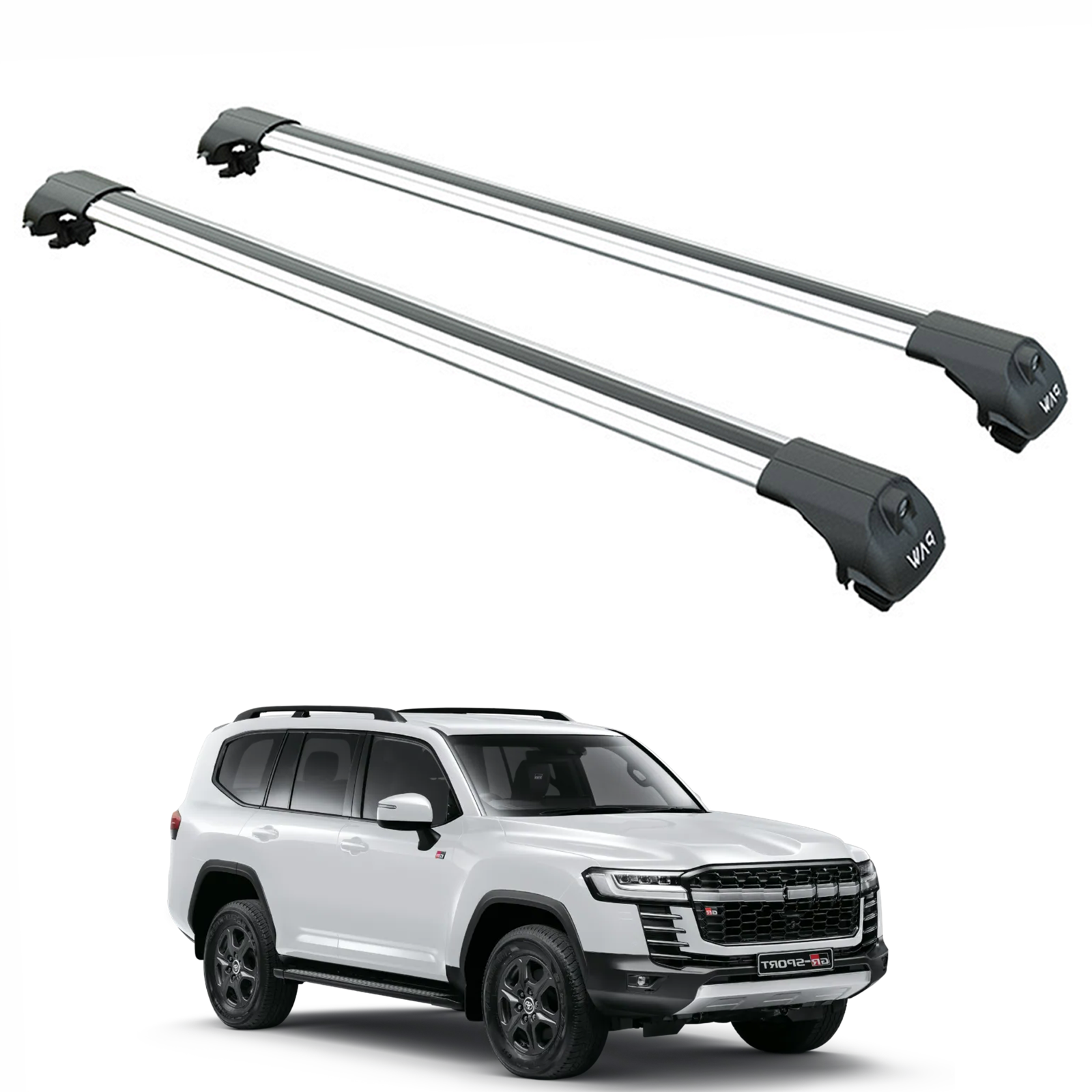 Für Toyota Land Cruiser 2021-Up Dachträger Querträger Metallhalterung Erhöhte Schiene Alu Silber