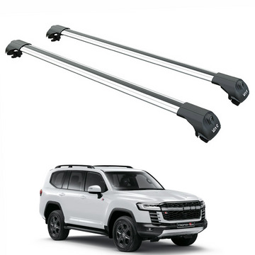 For Toyota Land Cruiser j300 2021-2025 Roof Rack Cross Bars Raised Rail Silver