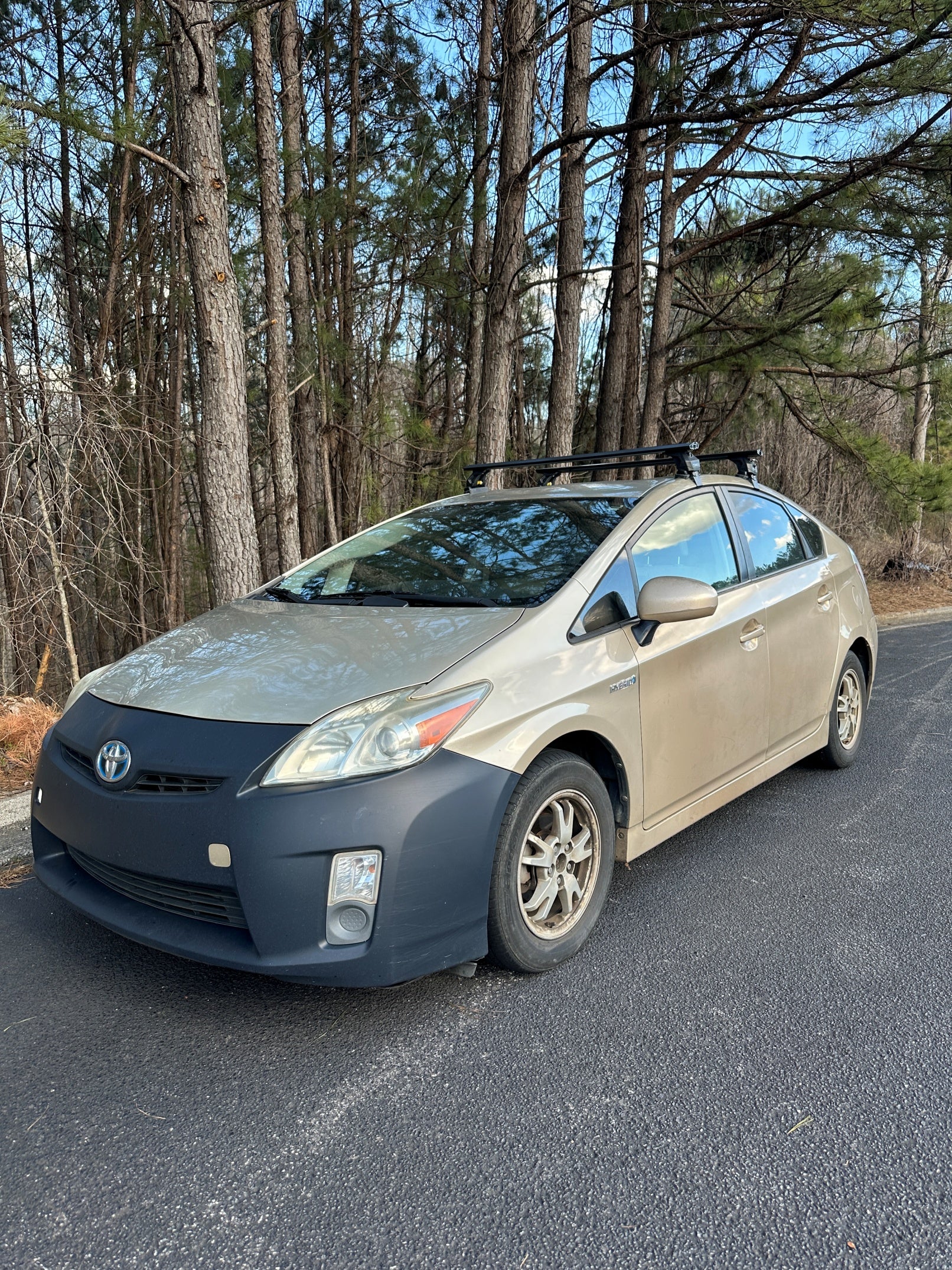 Für Toyota Prius 2009–12 Dachträger, Querträger, Metallhalterung, normales Dach, Alu, Schwarz