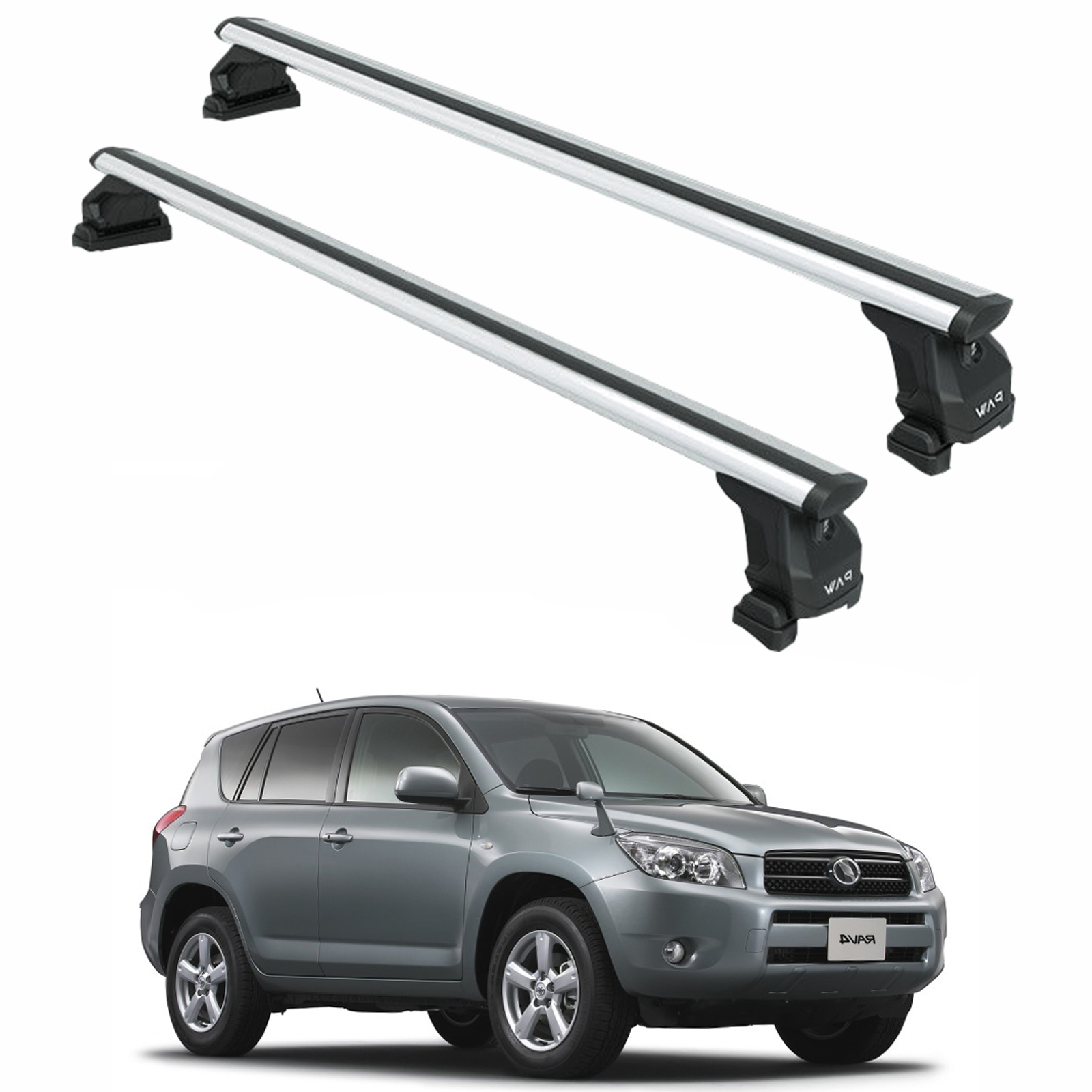 For Toyota Rav 4 2000-2006 Roof Rack Cross Bars Fix Point Silver