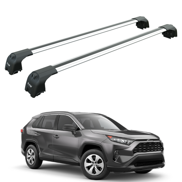 Für Toyota Rav 4 2018-Up Dachträger Querträger Metallhalterung Flush Rail Alu Silber