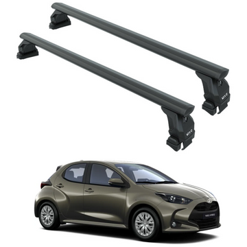 For Toyota Yaris HB 2020-2025 Roof Rack Cross Bars Normal Roof Alu Black