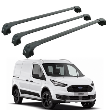 Für Ford Transit Connect 2013-Up Dachträgersystem, Aluminium-Querstange, Metallhalterung, abschließbar, Schwarz