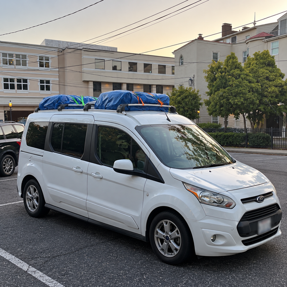 Für Ford Transit Connect 2013-Up Dachträgersystem, Aluminium-Querstange, Metallhalterung, abschließbar, Schwarz