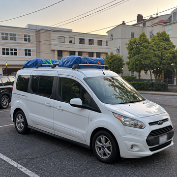 Für Ford Transit Connect 2013-Up Dachträgersystem, Aluminium-Querstange, Metallhalterung, abschließbar, Silber - 0