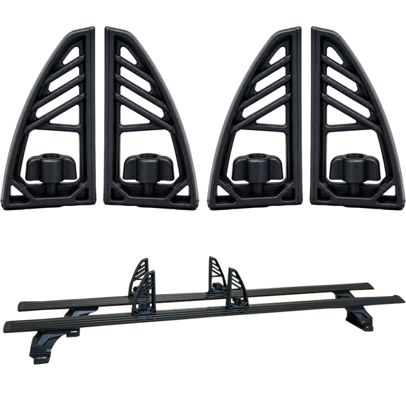 T-Slot Load Stops for Truck Crossbars, 4-Pack Adjustable Hard Plastic Cargo Stoppers for Ladders, Kayaks, Lumber and More, Compatible with Most T-Slot Roof Rack and Bed Rack Systems