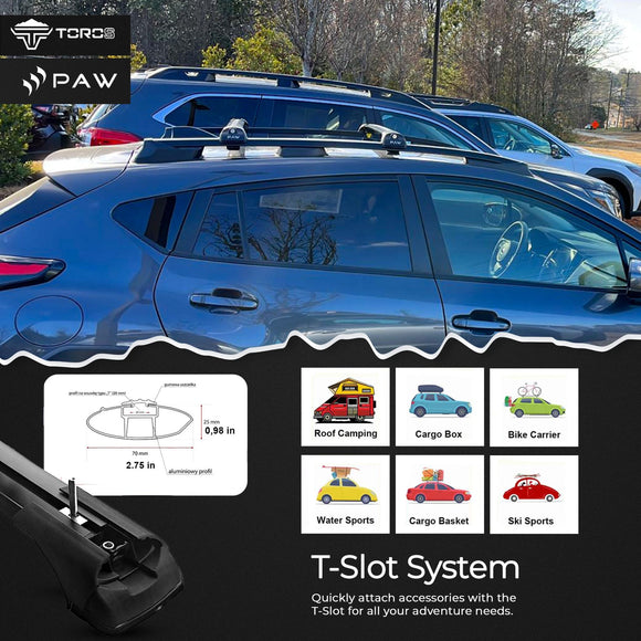 For Toyota Corolla Wagon 2004-2007 Roof Rack Cross Bars Raised Rail Alu Black