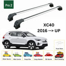 Für Volvo XC40 2016-Up Dachträger Querstange Metallhalterung Flush Rail Alu Silber-2