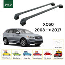 Für Volvo XC60 2008–17 Dachträger, Querträger, Metallhalterung, bündige Schiene, Alu, Schwarz-2