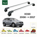 For Volvo XC60 2008-2017 Roof Rack Cross Bar Flush Rail Alu Silver-2