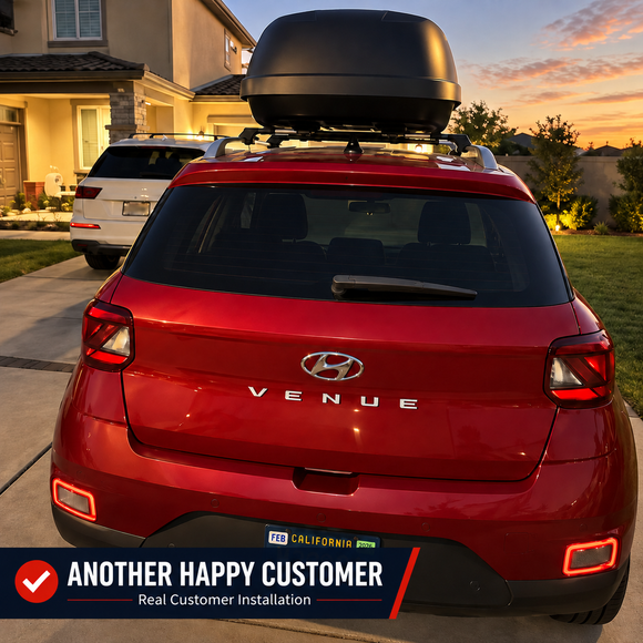 For Hyundai Venue (2020-Up) Roof Rack Cross Bars Raised Rail Aluminum Black