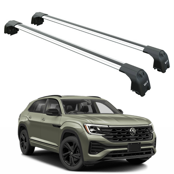 For Volkswagen Atlas Cross Sport 2025-2026 Roof Rack Cross Bar Flush Rail, Silver