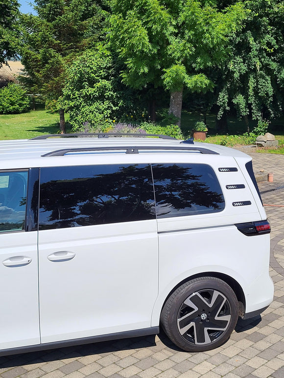 Für Volkswagen ID Buzz ab 2022 Dachseitenschienen und Dachträger-Querstangen Alu Silber