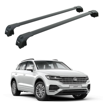 For Volkswagen Touareg 2023-2026 Roof Rack Cross Bar Flush Rail, Black
