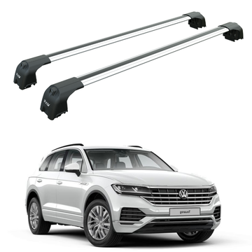 For Volkswagen Touareg 2023-2026 Roof Rack Cross Bar Flush Rail, Silver