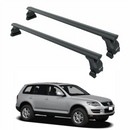 For Volkswagen Touareg (2002-2007) Roof Rack Cross Bar T-Track, Black-1