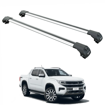 For Volkswagen Amarok Aventura 2020-2025 Roof Rack Cross Bar Raised Rail, Silver