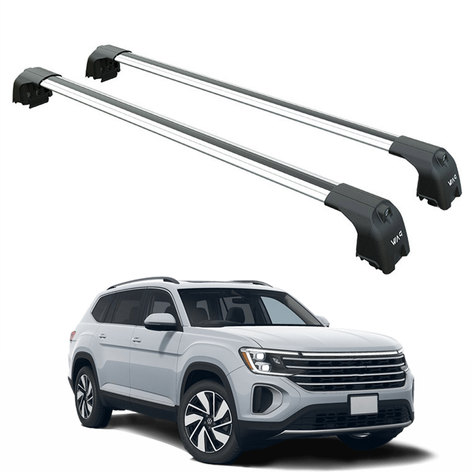 For Volkswagen Atlas (2017-2026) Roof Rack Cross Bar Raised Rail, Silv ...