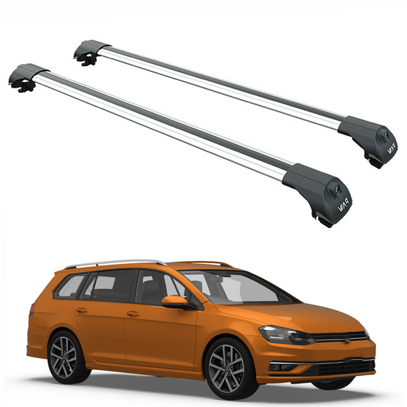 For Volkswagen Golf Alltrack 2014-2020 Roof Rack Cross Bar Raised Rail Silver