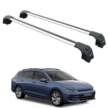 For Volkswagen Golf Alltrack 2020-2025 Roof Rack Cross Bar Raised Rail Pro 2 Silver