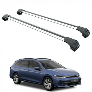 For Volkswagen Golf Alltrack 2020-2025 Roof Rack Cross Bar Raised Rail Silver