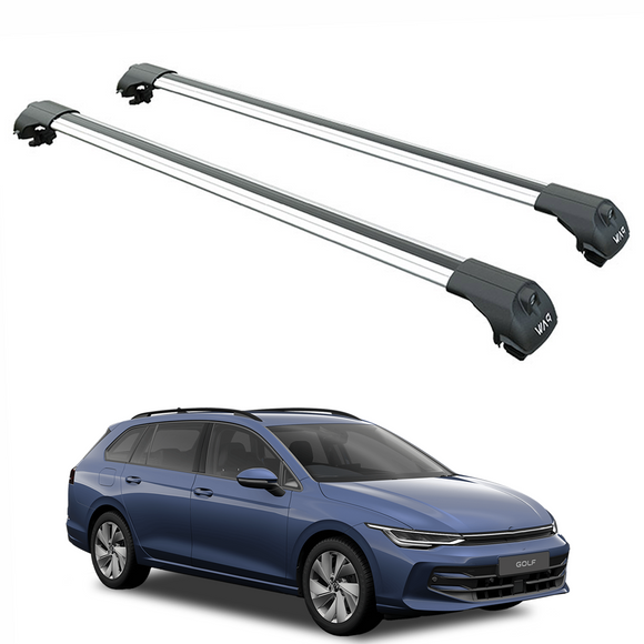 For Volkswagen Golf Alltrack 2020-2025 Roof Rack Cross Bar Raised Rail Silver