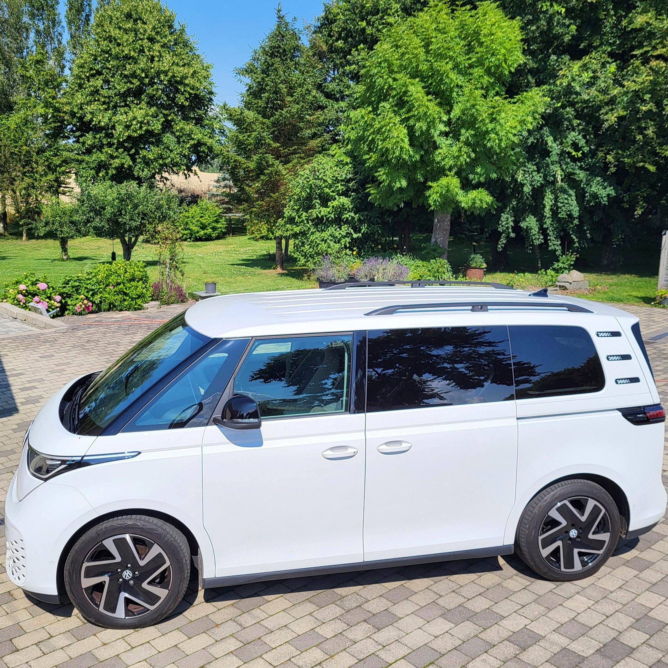 For Volkswagen ID. Buzz LWB L2 Roof Side Rails Ultimate Style Alu Black
