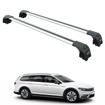 For Volkswagen Passat Variant B8 2015-2023 Roof Rack Cross Bar Flush Rail Silver
