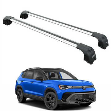 For Volkswagen Taos Roof Rack Cross Bar Raised Rail, Silver