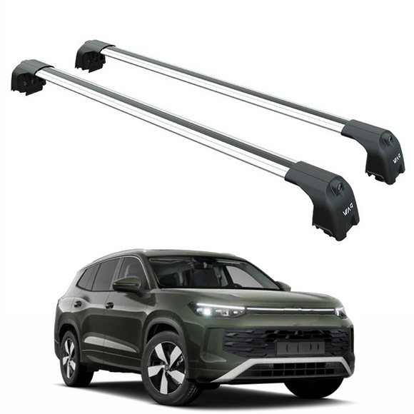 For Volkswagen Tayron 2025-2026 Roof Rack Cross bars to For Flush Roof Rails Silver